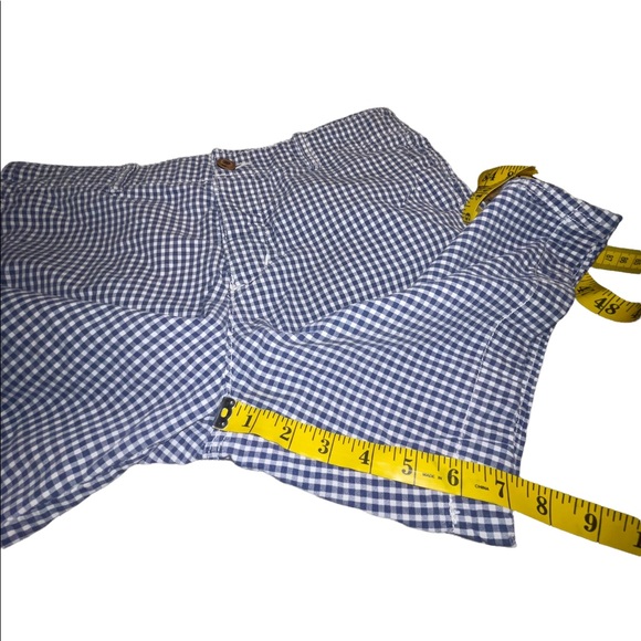 Hollister California navy‎ blue and white gingham button fly shorts waist 33 - Picture 7 of 11